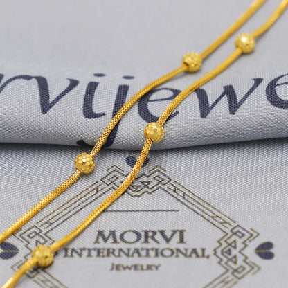 22k Gold Chain Beads Box Necklace Jewelry, Football Cut Beads 22kt Chain, Indian Gold Chain, Party Wear Chain, K6507