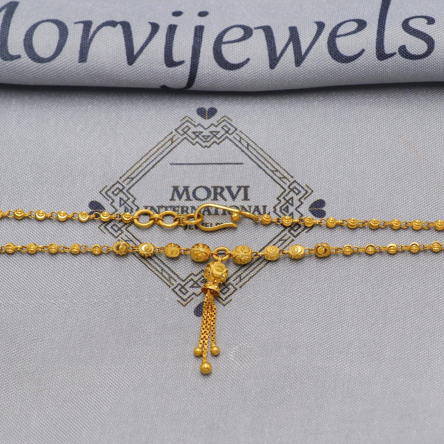 22k Gold Chain Beads Necklace Jewelry, Beads 22kt Chain, Indian Gold Chain, Party Wear Chain, K6510