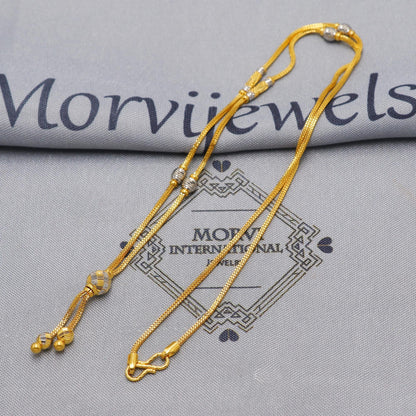 22k Gold Chain Beads Necklace Jewelry, 22kt Handmade Chain, Indian Gold Chain, Party Wear Chain, Women Necklace, K6512