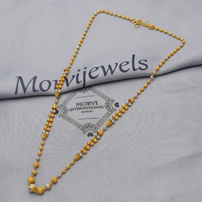 Pure 22k Gold Chain Necklace Jewelry, 22kt Handmade Ball Beads Chain, Indian Gold Necklace, Party Wear Chain, Women Necklace, K6517