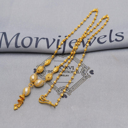 22k Gold Chain Necklace Jewelry, 22kt Handmade Ball Beads Chain, Indian Gold Necklace, Party Wear Chain, Women Necklace, K6518