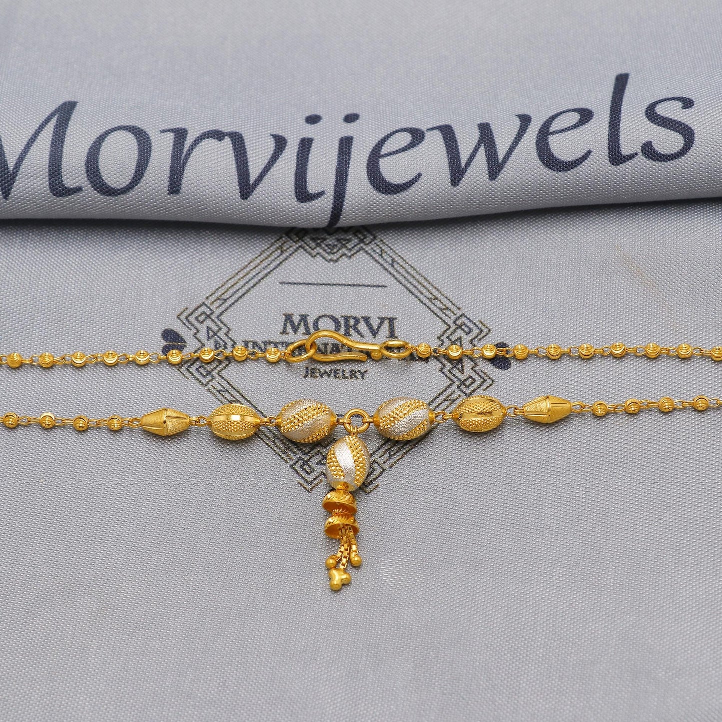 22k Gold Chain Necklace Jewelry, 22kt Handmade Ball Beads Chain, Indian Gold Necklace, Party Wear Chain, Women Necklace, K6518