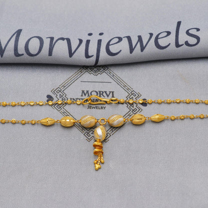 22k Gold Chain Necklace Jewelry, 22kt Handmade Ball Beads Chain, Indian Gold Necklace, Party Wear Chain, Women Necklace, K6518