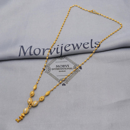 22k Gold Chain Necklace Jewelry, 22kt Handmade Ball Beads Chain, Indian Gold Necklace, Party Wear Chain, Women Necklace, K6518