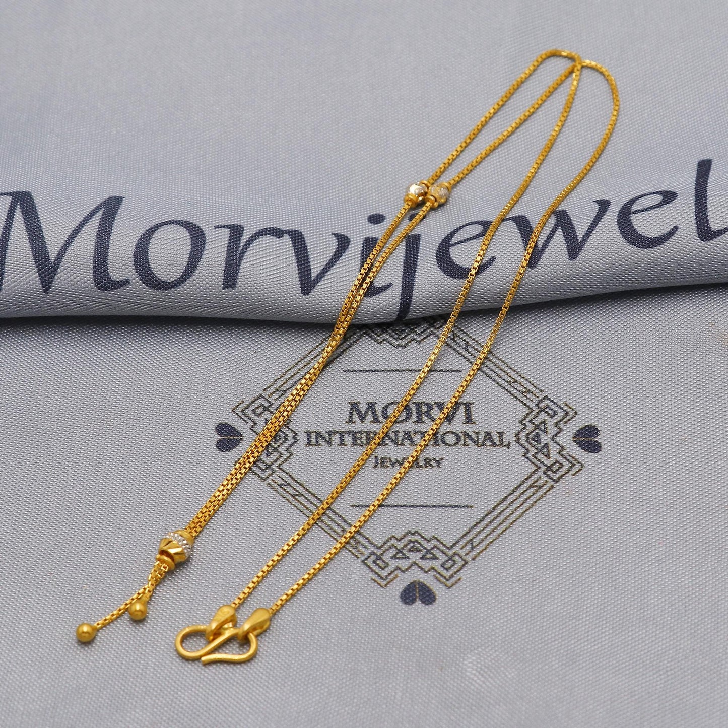 22k Gold Chain Necklace Jewelry, 22kt Handmade Ball Beads Chain, Indian Gold Necklace, Party Wear Chain, Women Necklace, K6519