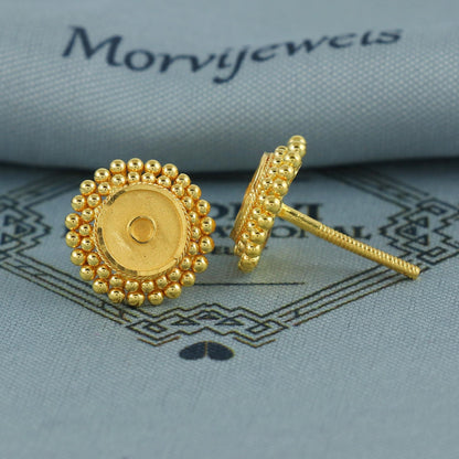 pure gold 22k 22 karat gold earrings jewelry for gift, handmade indian gold earrings jewelry, K6937