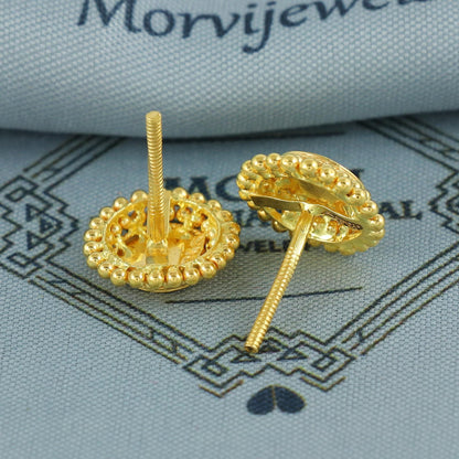 pure gold 22k 22 karat gold earrings jewelry for gift, handmade indian gold earrings jewelry, K6937