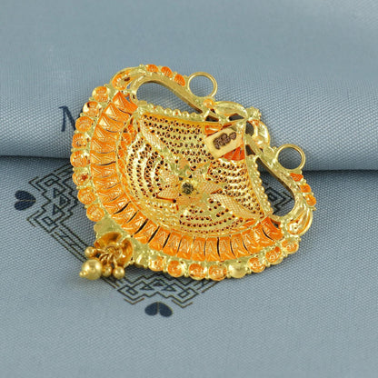 intricate 22k gold pendant necklace Handmade Indian Handmade Vintage Antique Design Jewelry, K6943