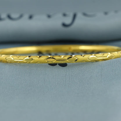 22k Gold Bangles Indian Handmade lightweight, Traditional Rajasthan India, Bangle Bracelet pair Wedding Jewelry, MJ0142