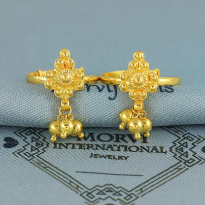 22k Yellow Gold bichiya toe ring, Handmade gold toe ring pair for women, Indian gold toe jewelry, real gold bichiya Gift, MJ0133
