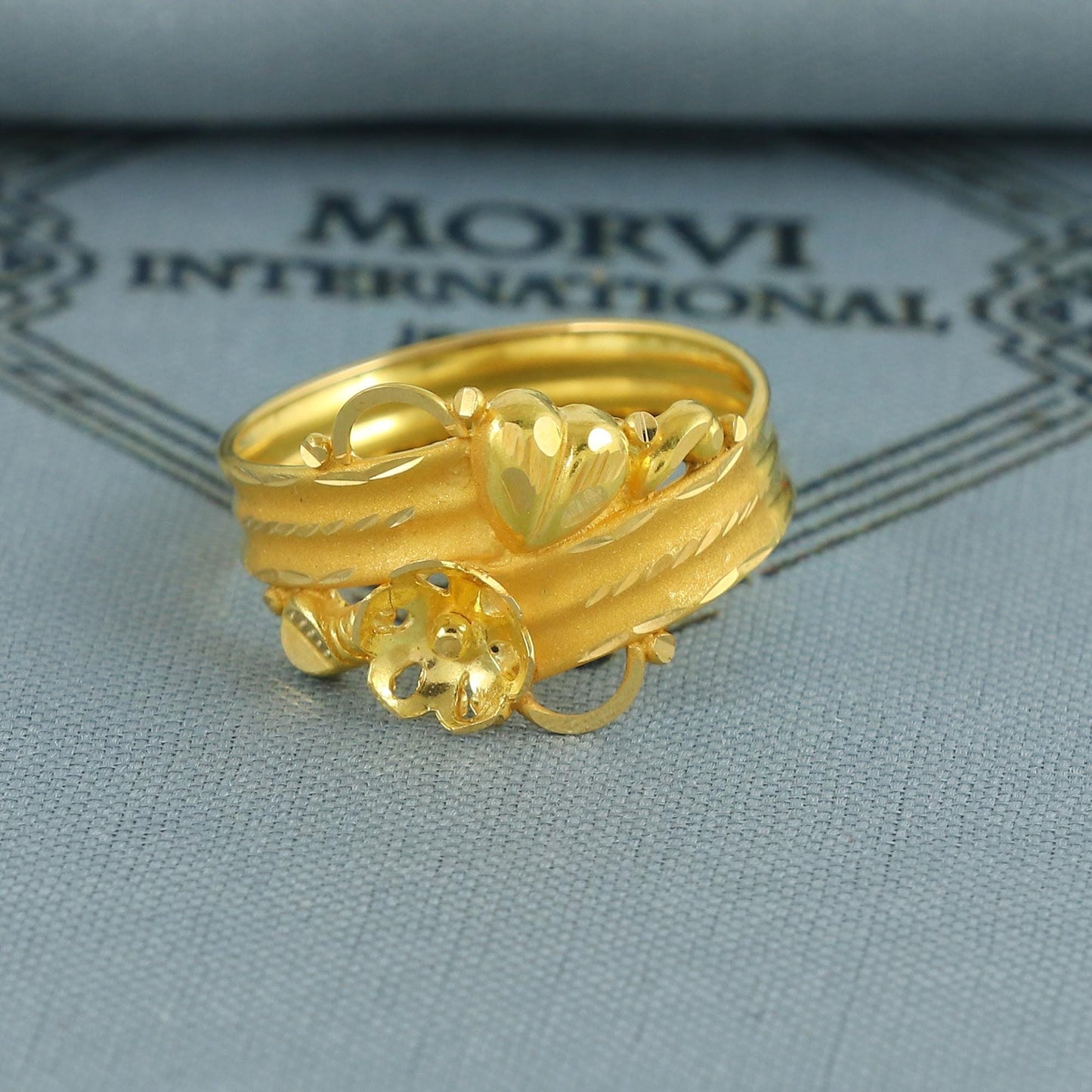 Dainty 22k Gold Ring Indian Jewelry, MJ0135