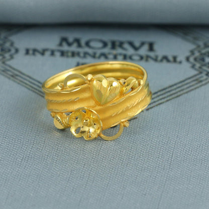 Dainty 22k Gold Ring Indian Jewelry, MJ0135
