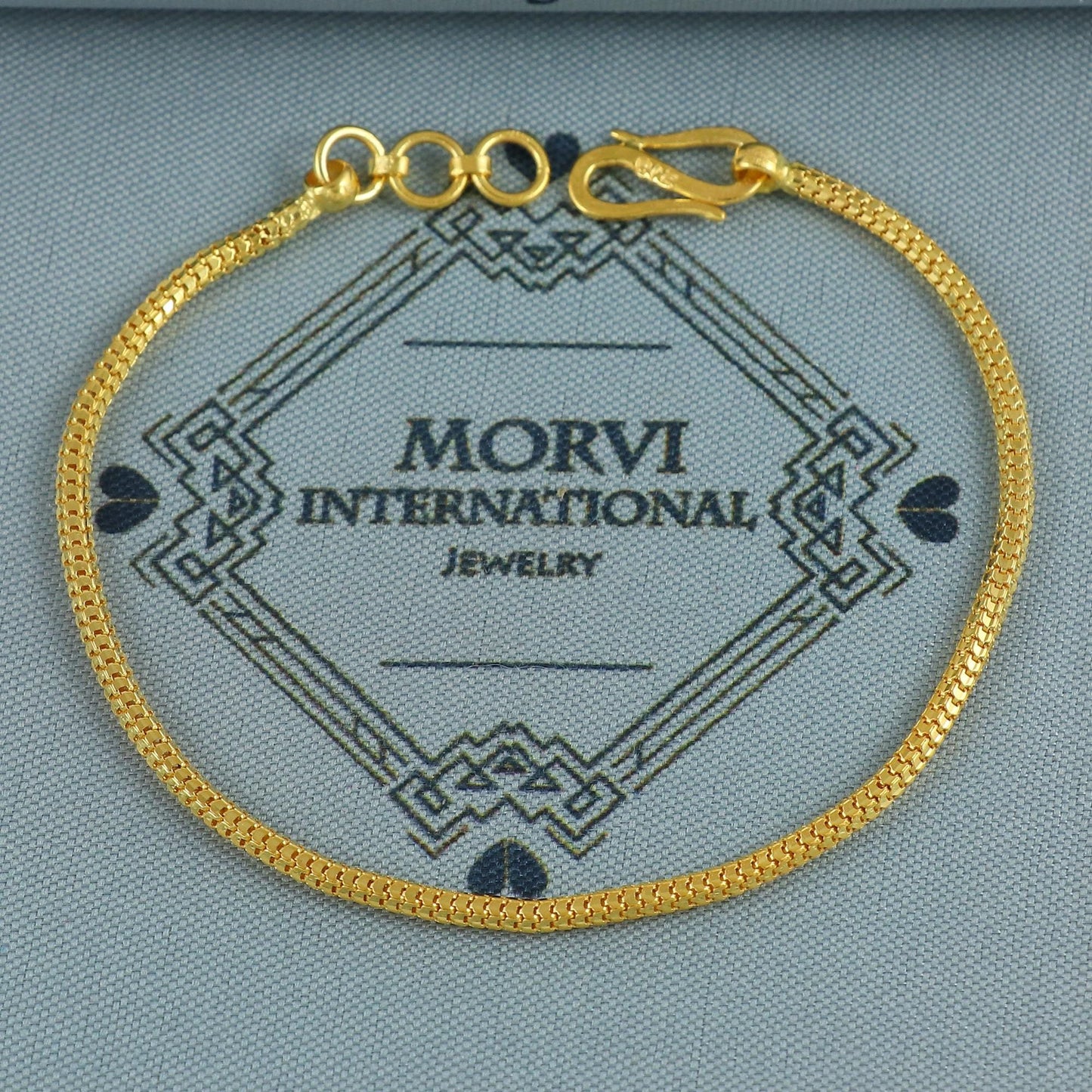 Pure 22k Gold Bracelet chain from india, franco style gold bracelet handmade jewelry for gift