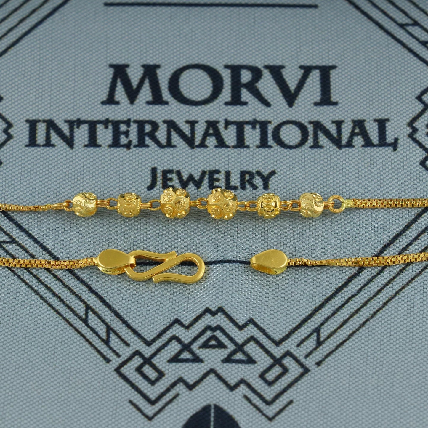 22k gold bracelet chain, Diamond Cut Beads style 22k gold bracelet handmade women gold bracelet jewelry, MJ0144