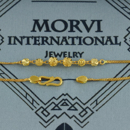 22k gold bracelet chain, Diamond Cut Beads style 22k gold bracelet handmade women gold bracelet jewelry, MJ0144