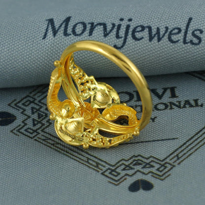 Dainty 22k Gold Ring Size 7.75 US Indian Jewelry, K6945