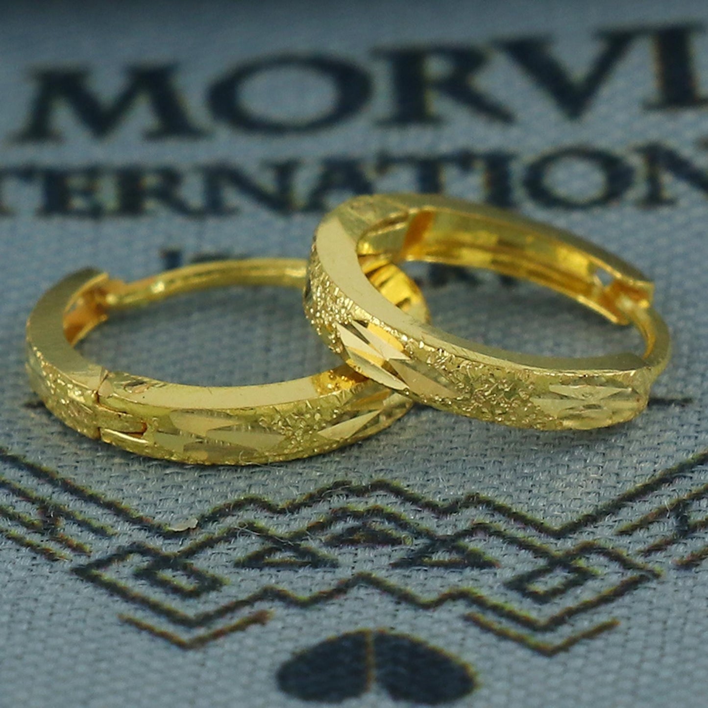 20k Yellow Gold Diamond Cut Hoop Bali Women Cartilage or Baby Earrings Small, Handmade Yellow gold earrings, gift, Real gold earrings, K6947