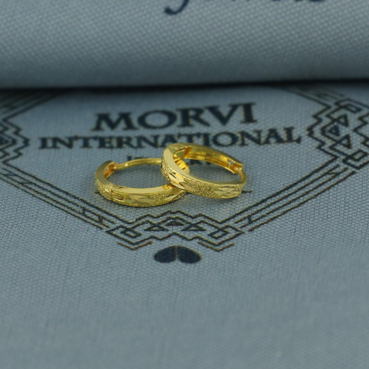 20k Yellow Gold Diamond Cut Hoop Bali Women Cartilage or Baby Earrings Small, Handmade Yellow gold earrings, gift, Real gold earrings, K6947