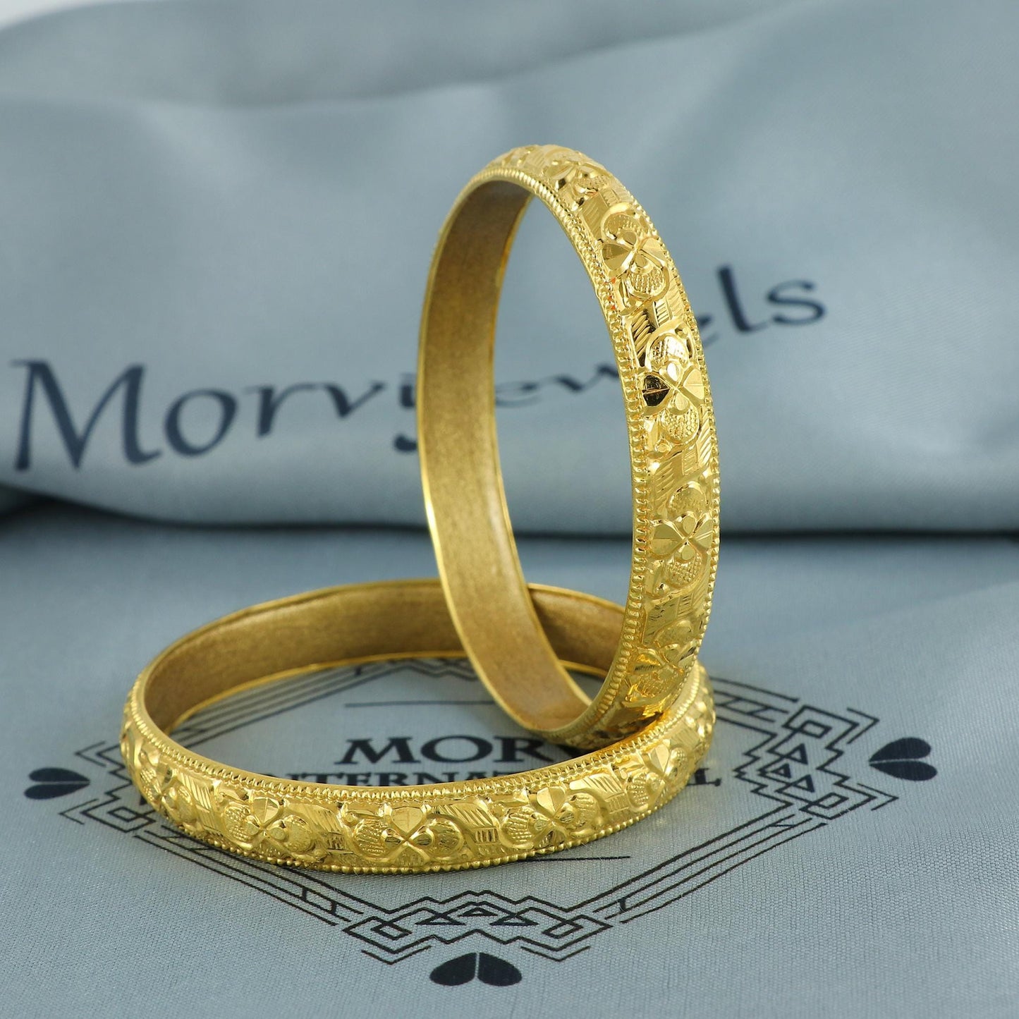 Solid Real 22k Gold Bangles Indian Handmade, Traditional Vintage ethnic Jewelry, Bangle Bracelet pair Wedding Jewelry, inner wax, MJ0140