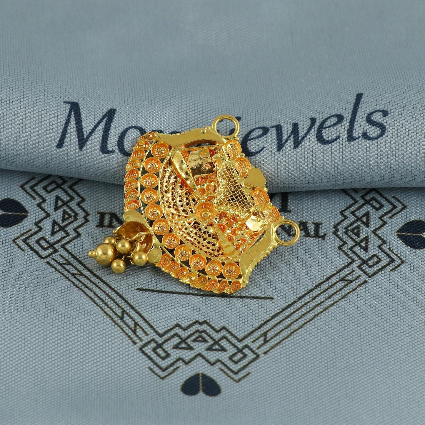 22k Yellow Gold Mangal sutra Pendant Necklace Handmade Indian Handmade Vintage Antique Design Jewelry, K6890