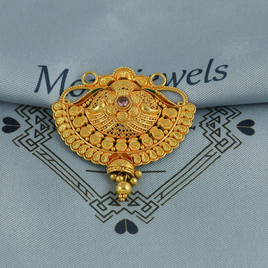 22k Yellow Gold Mangal sutra Pendant Necklace Handmade Indian Handmade Vintage Antique Design Jewelry, K6891