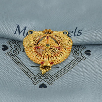 22k Yellow Gold Mangal sutra Pendant Necklace Handmade Indian Handmade Vintage Antique Design Jewelry, K6892