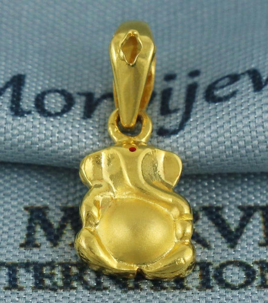 Ganesha Ganesh ji Hindu god 22k Gold Pendant Indian 22kt Jewelry Exclusive Authentic BIS Hallmarked Stamped "22k916" Jewelry, K5678