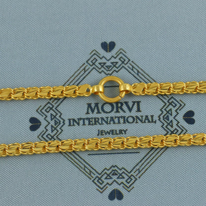 22k Yellow Gold Chain Necklace Gift , all sizes, 22k karat 22kt 22ct Indian Gold Handmade chain necklace Jewelry for gift, K6974