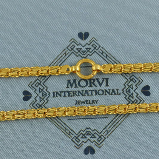 22k Yellow Gold Chain Necklace Gift , all sizes, 22k karat 22kt 22ct Indian Gold Handmade chain necklace Jewelry for gift, K6974