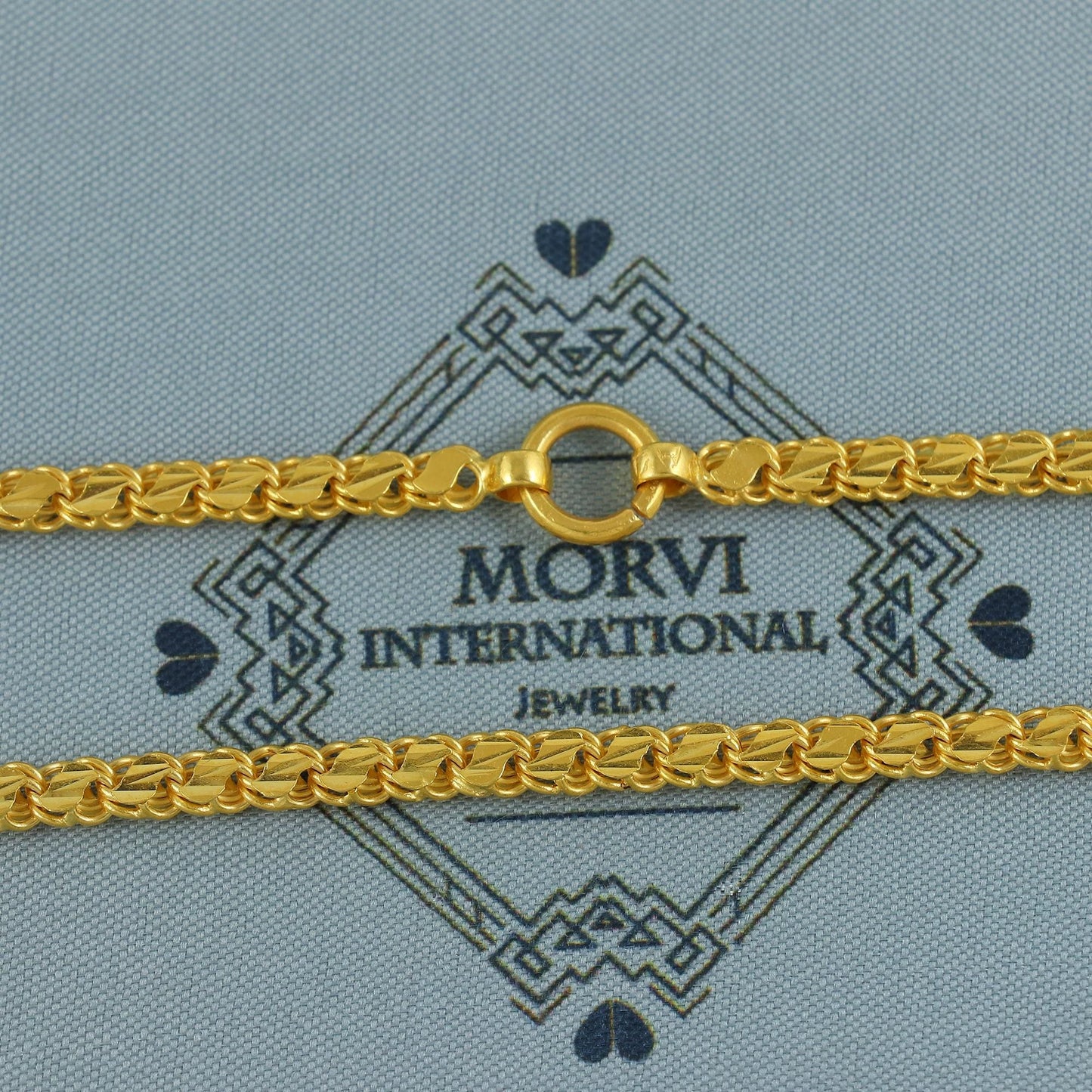 22k Yellow Gold Chain Necklace Gift , all sizes, 22k karat 22kt 22ct Indian Gold Handmade chain necklace Jewelry for gift, K6974