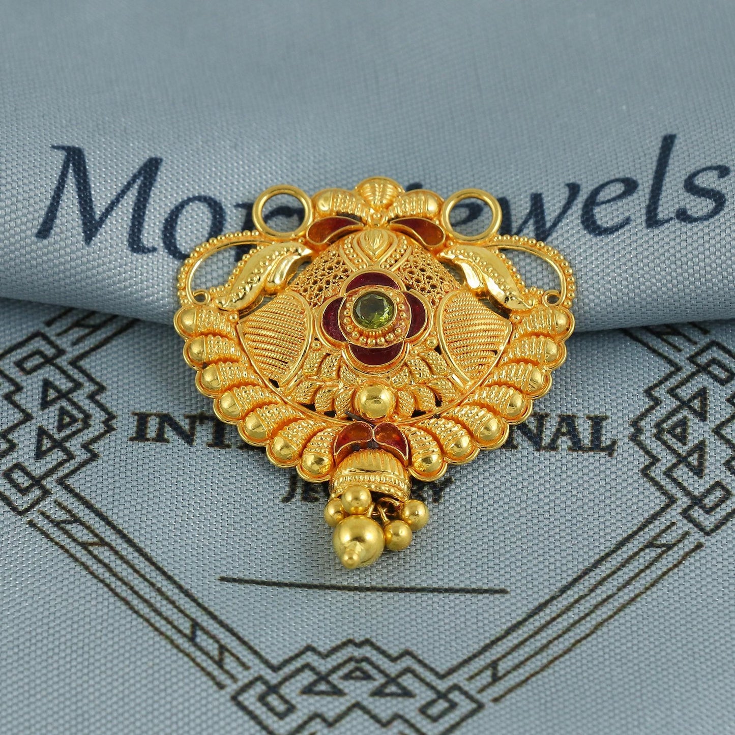 22k Yellow Gold Mangalsutra Pendant Necklace Handmade Indian Handmade Vintage Antique Design Jewelry, K6898