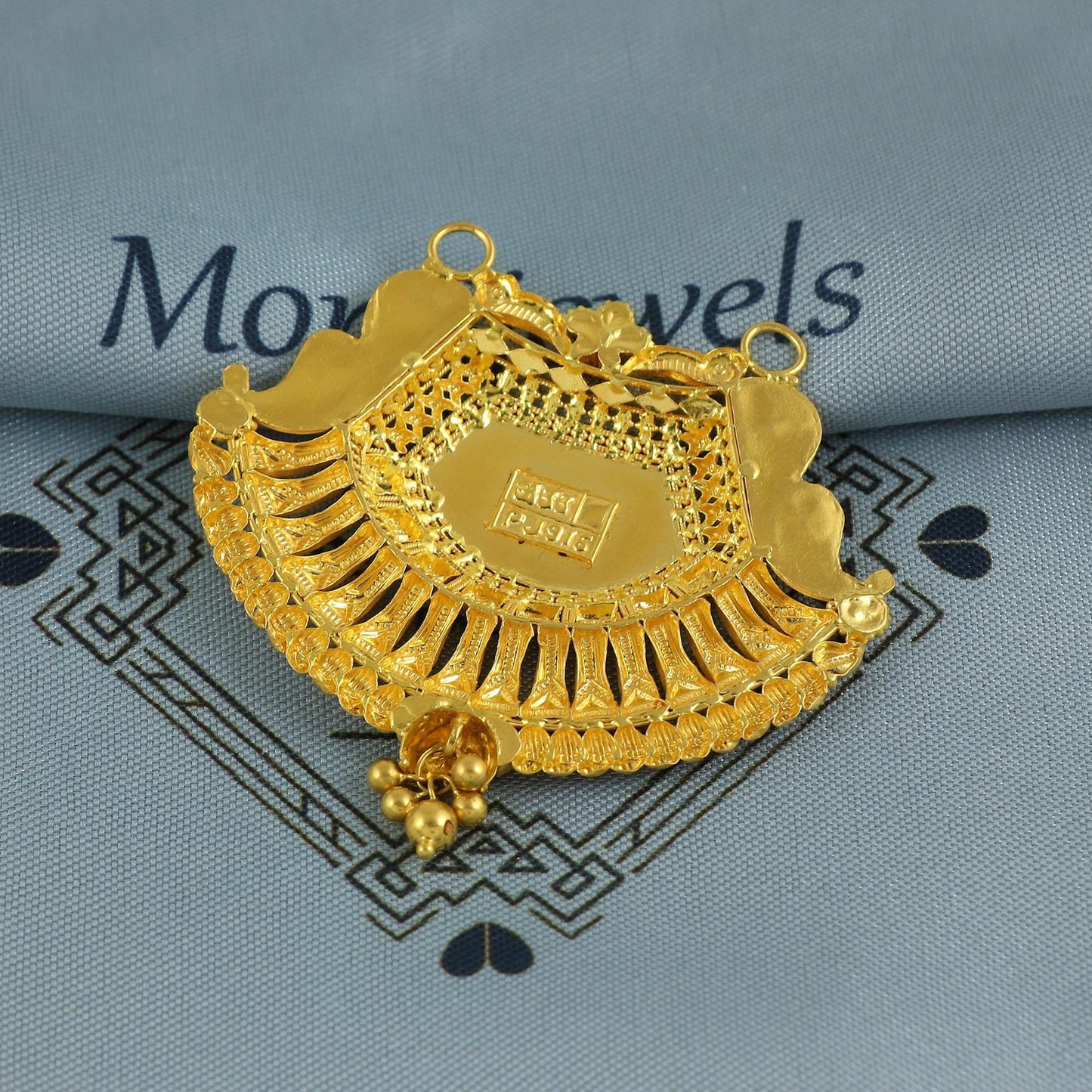 22k Yellow Gold Mangalsutra Pendant Necklace Handmade Indian Handmade Vintage Antique Design Jewelry, K6900