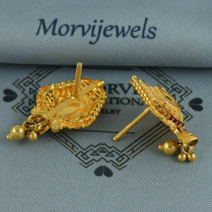 22k Yellow Gold Earrings Handmade Jewelry, K6925