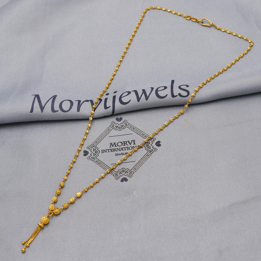 22k Gold Chain Beads Necklace Jewelry, Beads 22kt Chain, Indian Gold Chain, Party Wear Chain, K6510