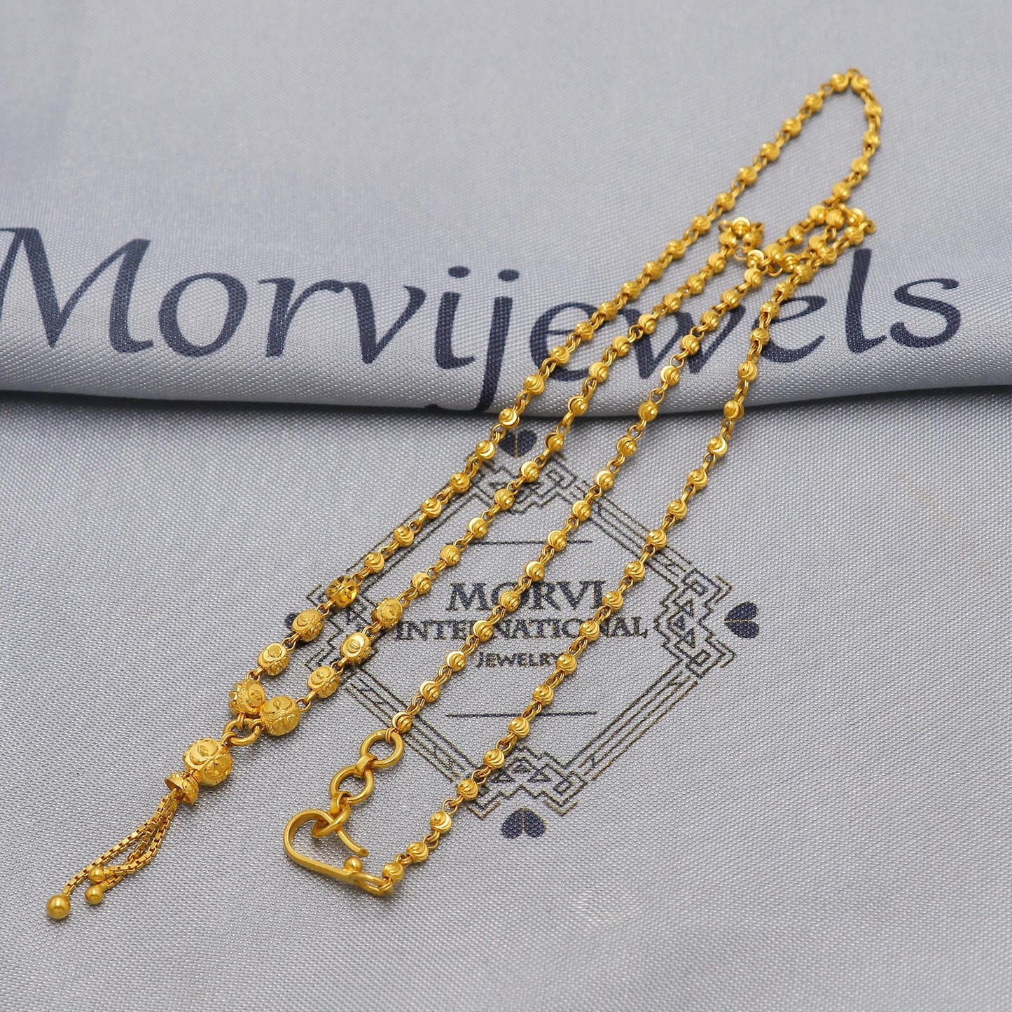 22k Gold Chain Beads Necklace Jewelry, Beads 22kt Chain, Indian Gold Chain, Party Wear Chain, K6510