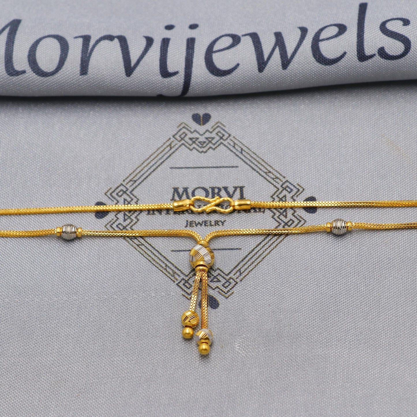 22k Gold Chain Beads Necklace Jewelry, 22kt Handmade Chain, Indian Gold Chain, Party Wear Chain, Women Necklace, K6512