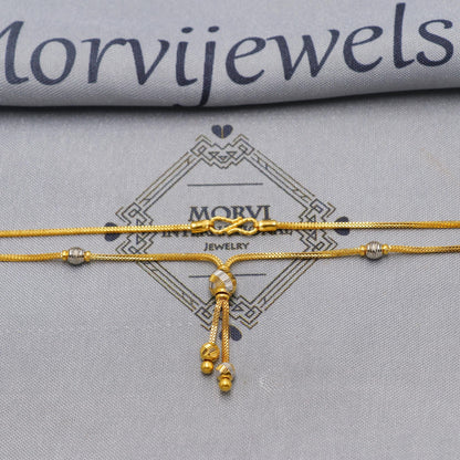 22k Gold Chain Beads Necklace Jewelry, 22kt Handmade Chain, Indian Gold Chain, Party Wear Chain, Women Necklace, K6512