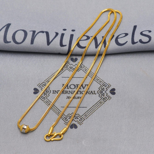 22k Gold Chain Necklace Jewelry, 22kt Handmade Chain, Indian Gold Chain, Party Wear Chain, Women Necklace, K6513
