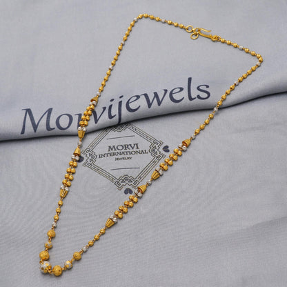 Pure 22k Gold Chain Necklace Jewelry, 22kt Handmade Ball Beads Chain, Indian Gold Necklace, Party Wear Chain, Women Necklace, K6517