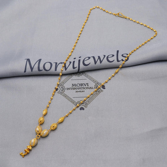 22k Gold Chain Necklace Jewelry, 22kt Handmade Ball Beads Chain, Indian Gold Necklace, Party Wear Chain, Women Necklace, K6518