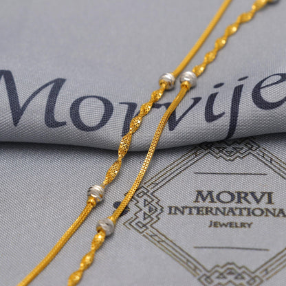 22k Gold Chain Necklace Jewelry, 22kt Ball Beads Handmade Chain, Indian Gold Necklace, Party Wear Chain, Women Necklace, K6520
