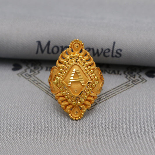 A alphabet Letter 22k gold handmade ring jewelry, K6129