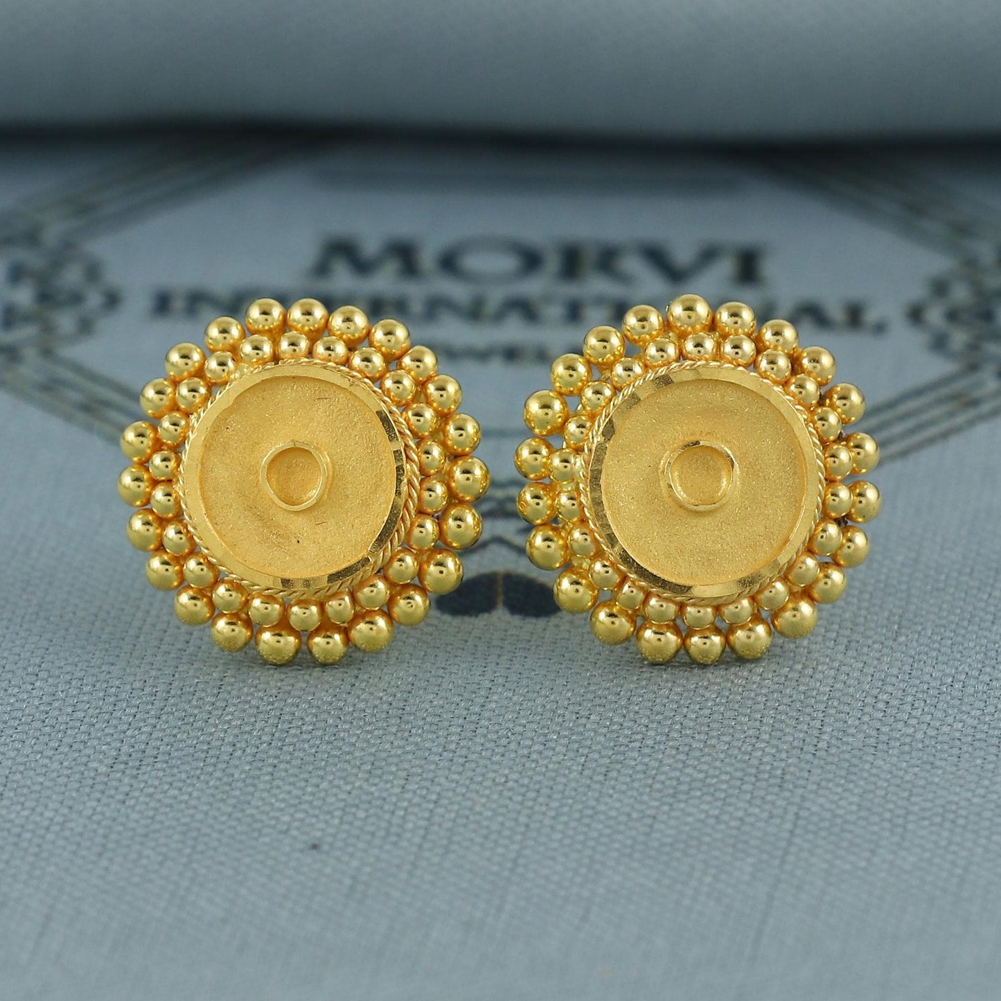 pure gold 22k 22 karat gold earrings jewelry for gift, handmade indian gold earrings jewelry, K6937