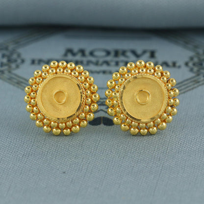 pure gold 22k 22 karat gold earrings jewelry for gift, handmade indian gold earrings jewelry, K6937