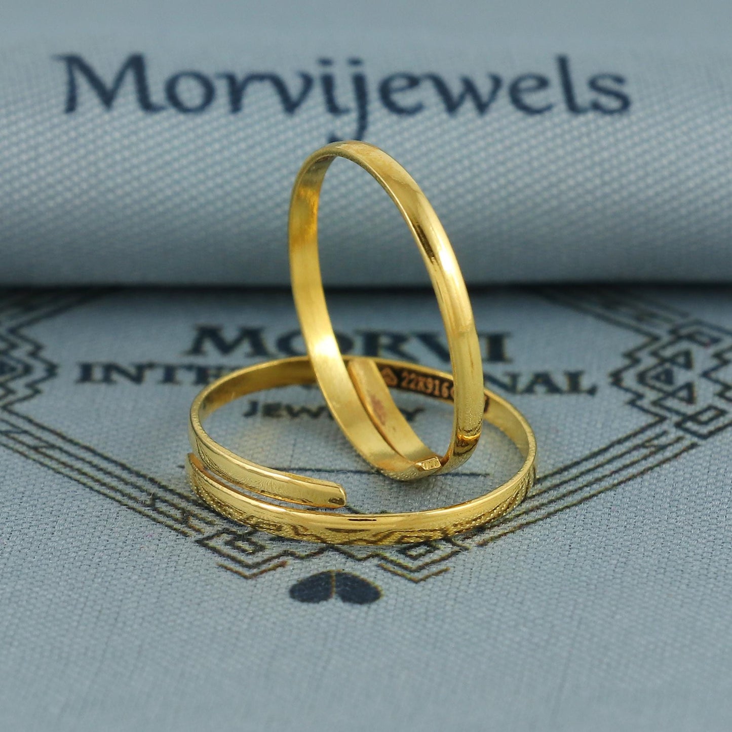simple solid 22k Gold toe ring, Handmade gold toe ring pair for women, indian gold toe jewelry, real gold bichiya Gift, MJ0137