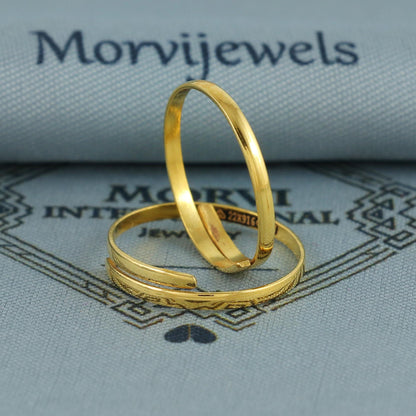 simple solid 22k Gold toe ring, Handmade gold toe ring pair for women, indian gold toe jewelry, real gold bichiya Gift, MJ0137