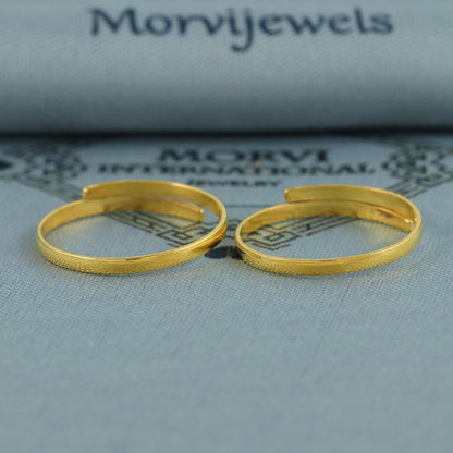 simple solid 22k Gold toe ring, Handmade gold toe ring pair for women, indian gold toe jewelry, real gold bichiya Gift, MJ0137