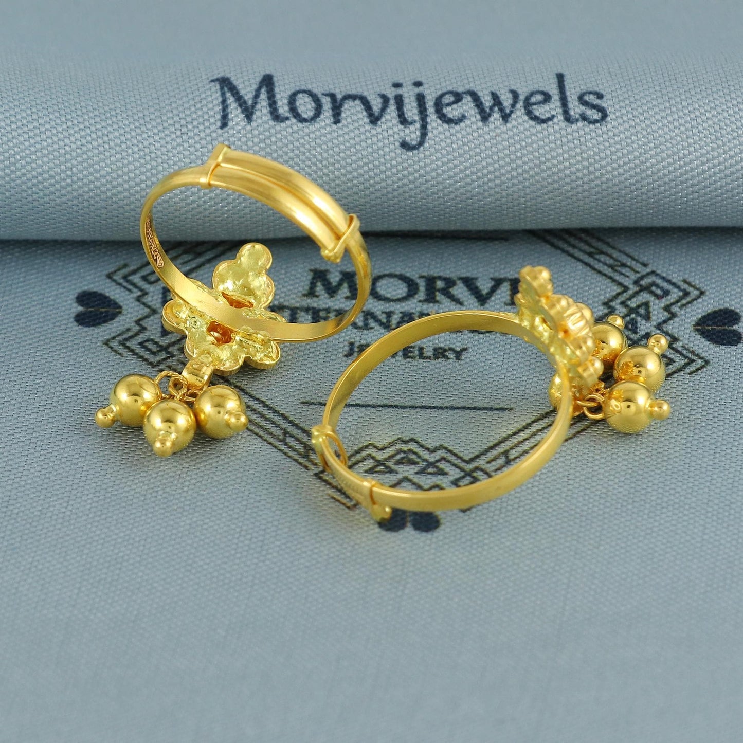 22k Yellow Gold bichiya toe ring, Handmade gold toe ring pair for women, Indian gold toe jewelry, real gold bichiya Gift, MJ0133