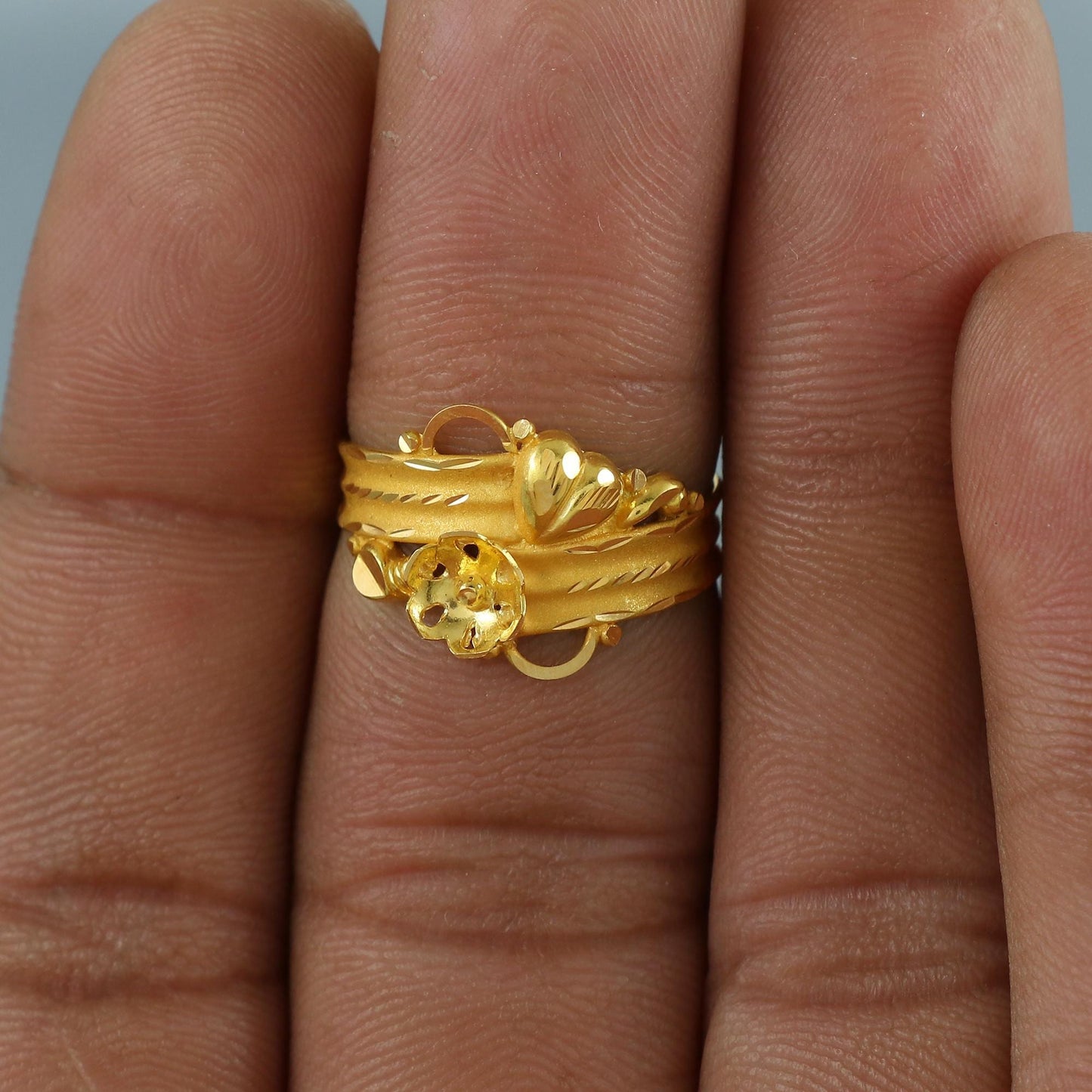 Dainty 22k Gold Ring Indian Jewelry, MJ0135