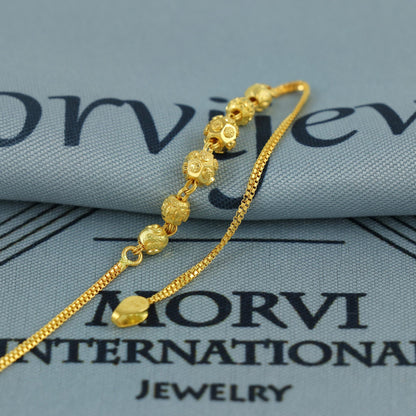 22k gold bracelet chain, Diamond Cut Beads style 22k gold bracelet handmade women gold bracelet jewelry, MJ0144